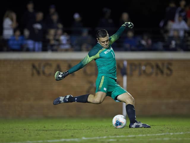 Goalkeeper Duncan Turnbull, seen here for Notre Dame Fighting Irish, continues to train with Pompey. Picture: Brian Westerholt/Sports On Film