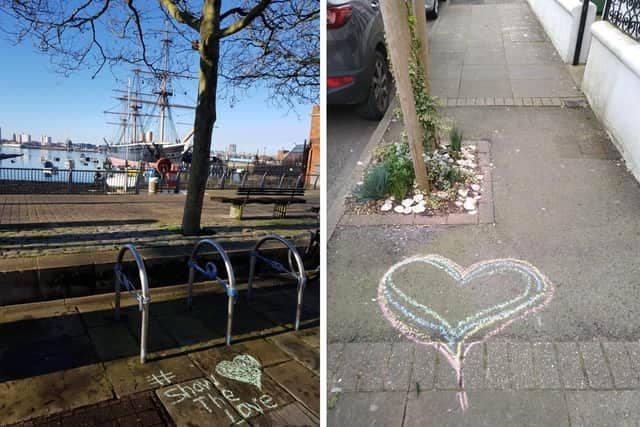 The hearts started appearing earlier this week. Picture: Ros Brooks