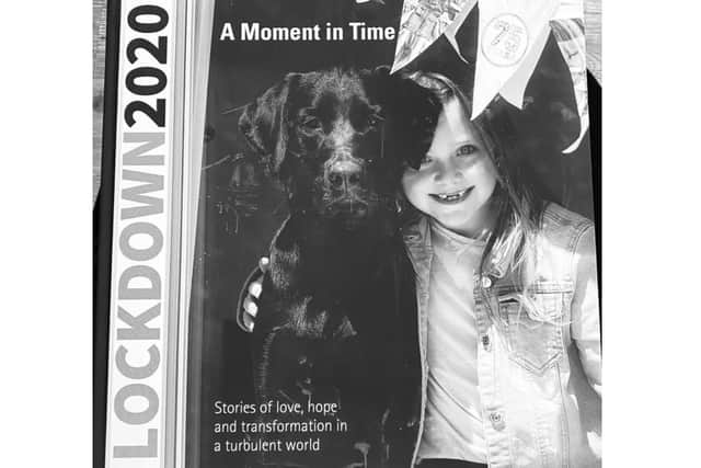 Penny Plimmer and Martine Bolton joined forces to create a coffee table book about Lockdown. Pictured: The front cover of the book