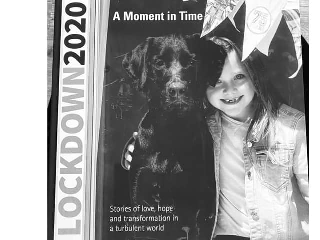 Penny Plimmer and Martine Bolton joined forces to create a coffee table book about Lockdown. Pictured: The front cover of the book