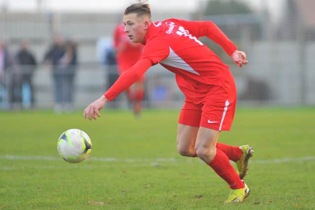 Zack Willett struck his 24th goal of the season - Horndean's 100th in all competitive games. Picture: Martyn White