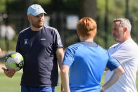 US Portsmouth boss Tom Grice, left. Picture: Keith Woodland