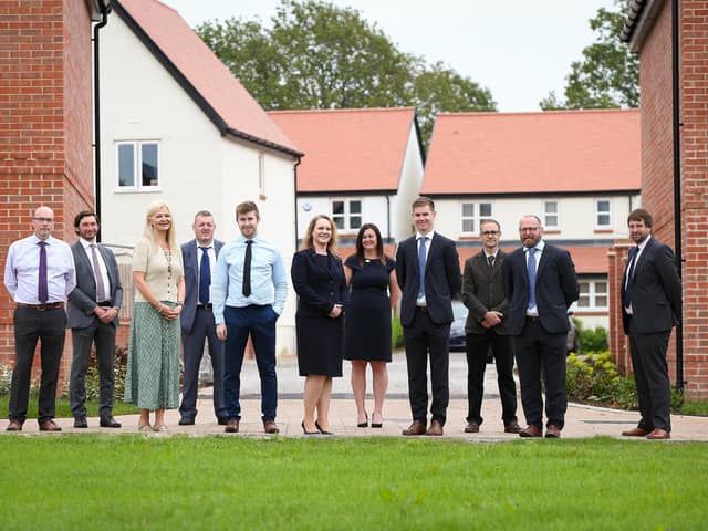 The new Persimmon Homes South Coast land and planning team, from left: Brian Robson, Dan Ramirez, Lily Vukovic, Gregg Allison, Jamie Alley, Sharon Eckford), Nicky Steward, James Elms, Ian Armitage, Giles Maltby and Dave Buczynskyj. Picture: Chris Moorhouse Photography