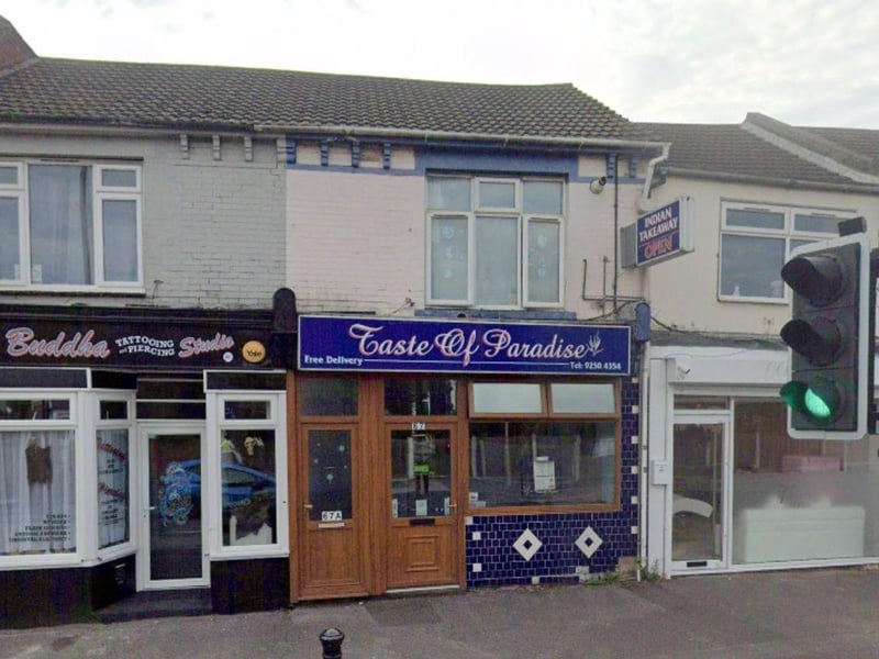Rated 5: Taste Of Paradise at 67 Brockhurst Road, Gosport; rated on February 24
