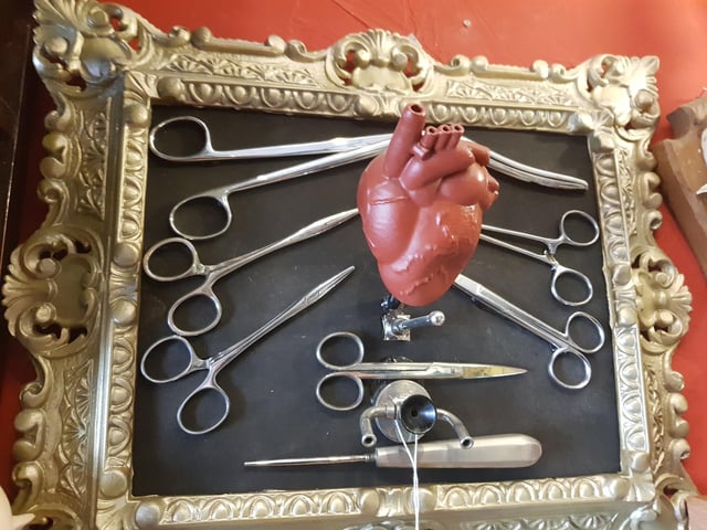 Assemblage art done by Tony himself dubbed “I give you my heart”