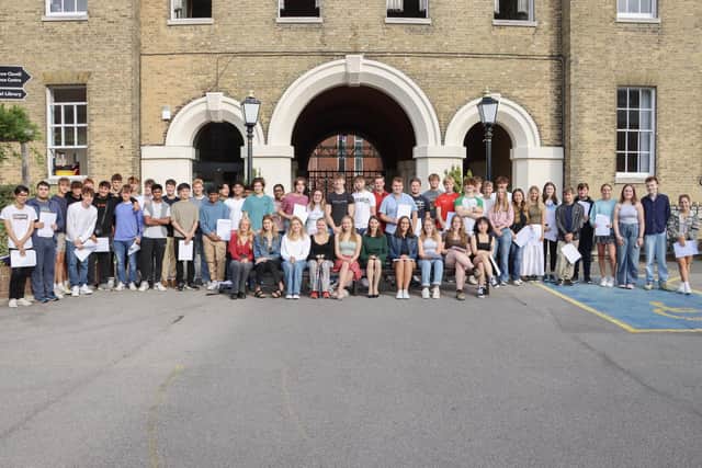 Pupils celebrate their grades at Portsmouth Grammar School