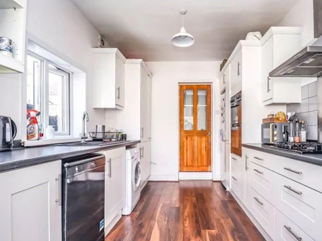 The listing says: "This stylish & well Presented three bedroom, end of terrace property has been extended to its rear and could make for an ideal first time or family home."