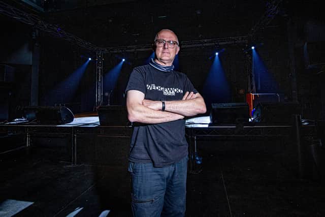 :Manager Geoff Priestley near the stage at Wedgewood Rooms
Picture: Habibur Rahman