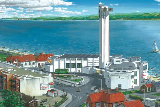 Another superb painting by Neil Marshall, this time showing the tower complex at Lee-on-the-Solent in 1956.