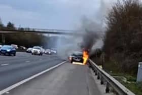 Ann and Barry Mogan’s Seat Alhambra caught alight between junction 11 and 12 on the M27 on Friday evening during rush hour