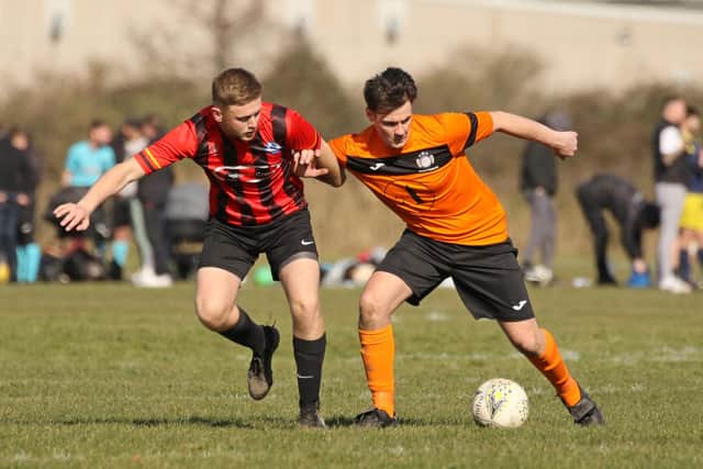 Mother Shipton (orange) v Shepherd's Crook. Picture by Kevin Shipp