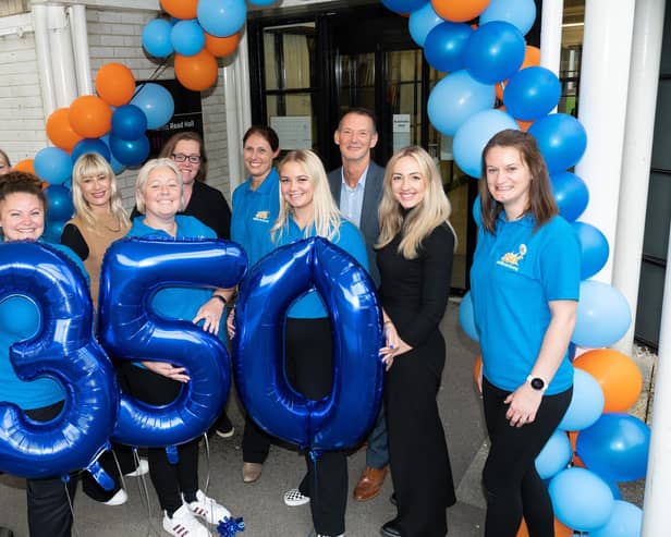 The 350+ team and partners at the launch of the 350+ learning hub at HSDC Alton