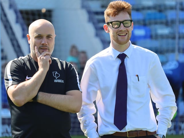 (L-R) Staff manager and Head of UoP Sport, Carl Athersuch, and student manager Ben Green.