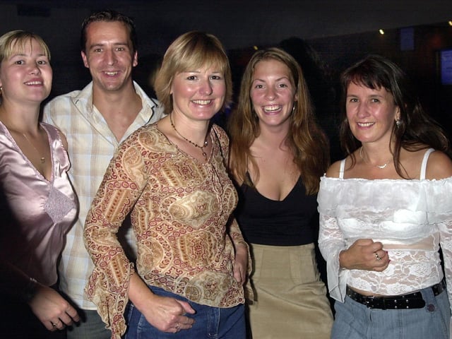 Clubbers enjoying the Friday night scene at Buddies 25+ Nightclub in The Pyramids, Southsea in the 00s.