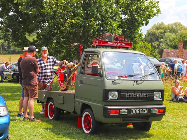Cars on display at the Custom and American Show