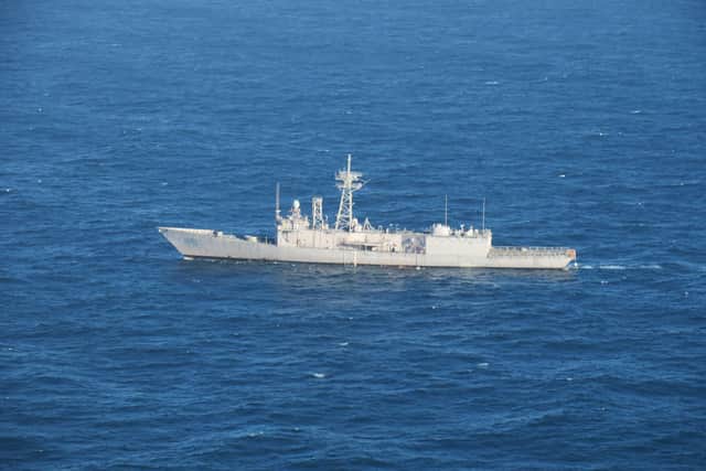 ex-USS Boone was used as the target:USS Boone was the target vessel as part of the exercise. Picture: Royal Navy.