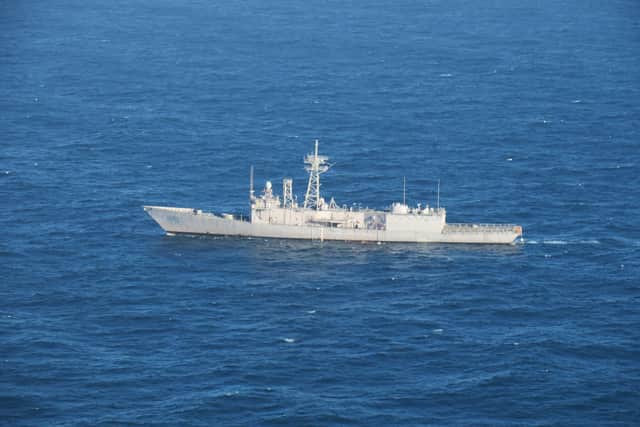 ex-USS Boone was used as the target:USS Boone was the target vessel as part of the exercise. Picture: Royal Navy.