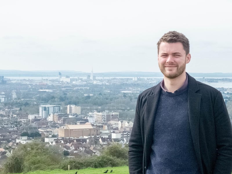 Pictured: News Reporter, Joe Buncle on Portsdown Hill, Portsmouth. Picture: Habibur Rahman