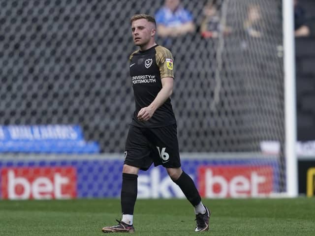 Joe Morrell is sent off for Pompey against MK Dons in April. Picture: Jason Brown/ProSportsImages