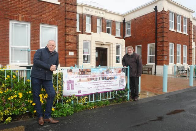  Lee Hub, the community organisation set to take over Lee-on-the-Solent library has been given the green light.Pictured is: (l-r) Jonathan Moore, chairman of Lee Business Association and Cllr. Graham Burgess.Picture: Sarah Standing (271020-6941)