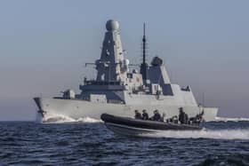 HMS Defender along with one of her sea boats has been named the best ship in the Royal Navy's fleet. Photo: Royal Navy