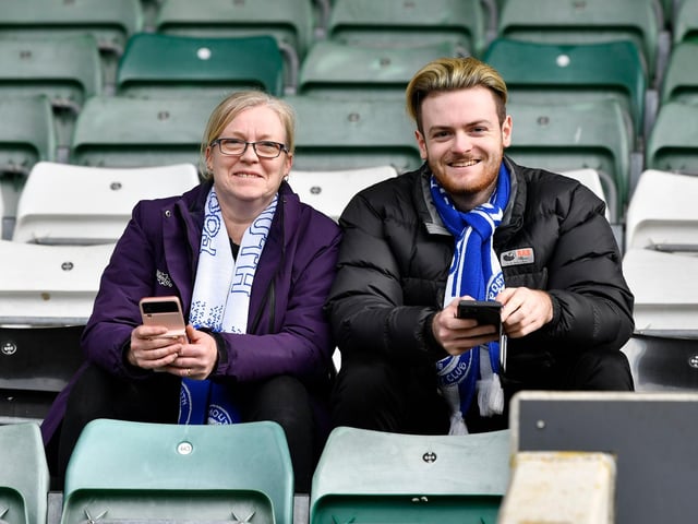 Portsmouth fans ahead of the EFL Sky Bet League 1 match between Plymouth Argyle and Portsmouth at Home Park, Plymouth, England on 11 February 2023.