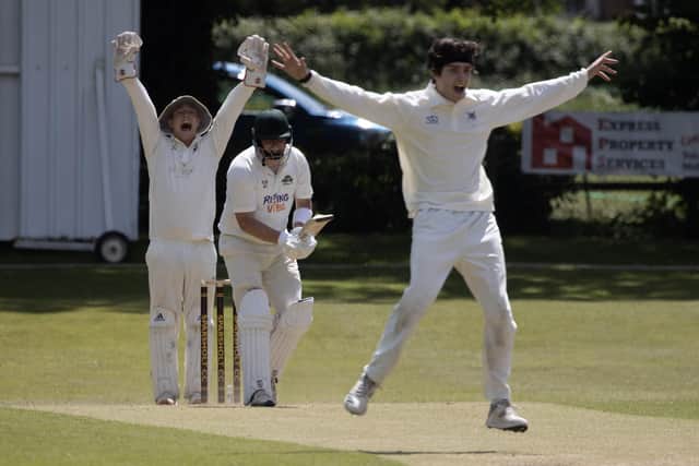 Portsmouth appeal for a wicket during their SPL Division 1 win at Sparsholt. Picture: Bob Selley.
