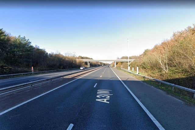 Police said the crash happened on the A3(M) between junctions 2 and 3. Picture: Google Street View.