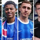 New Pompey recruits (L-R) Anthony Scully, Kusini Yengi, Gavin Whyte and Terry Devlin are among those set to feature at Bognor tonight.