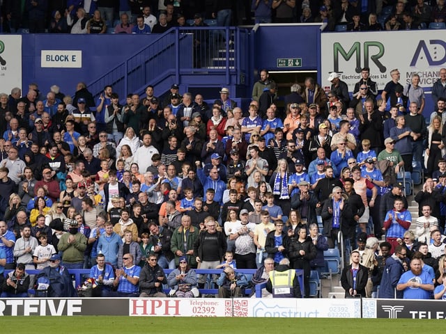 Pompey fans were delighted to be back at Fratton Park following the international break.