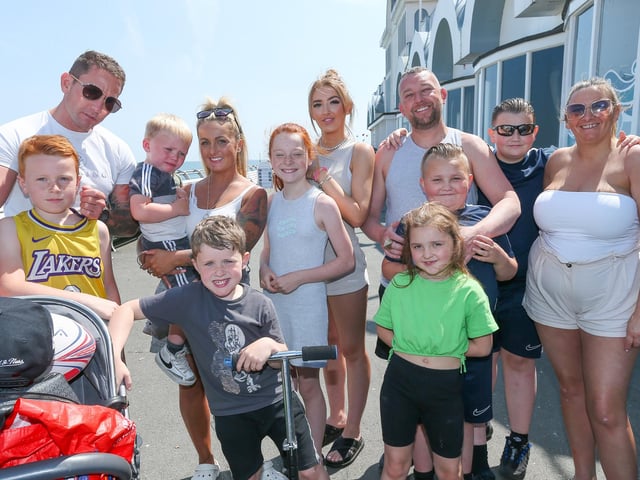 The Hartley and the Hunter families at South Parade Pier.