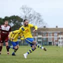 Wyane Boud's penalty was saved by Netley keeper Leo Webster, 16. Picture: Chris Moorhouse