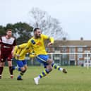 Wyane Boud's penalty was saved by Netley keeper Leo Webster, 16. Picture: Chris Moorhouse