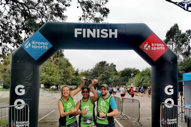 Anjali and Simon Hoyle with their friend Rosie at the event in 2022