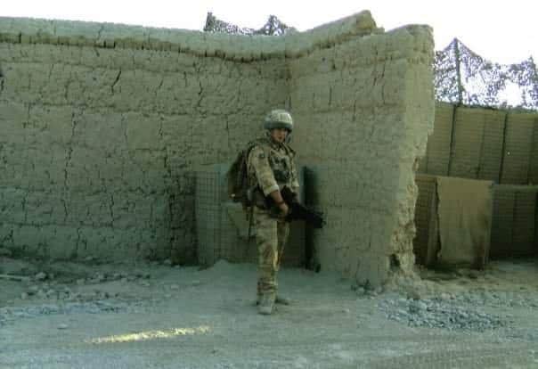 Dan Arnold, pictured in Afghanistan, said he struggled to find his feet in the working world after leaving the military almost 10 years ago.