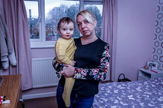 Pictured: Hayley Hilton with her grandson, Reggie, 11 months at their home in Gosport on Friday 30th December 2022

Picture: Habibur Rahman