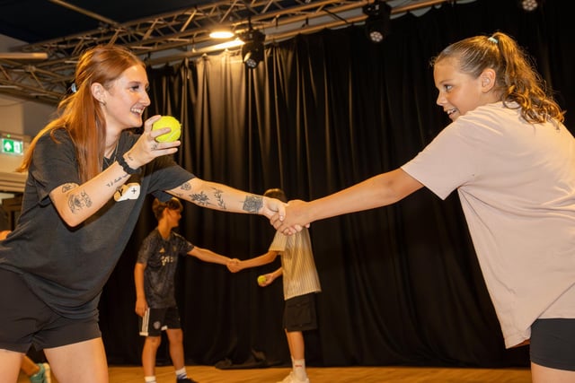 Y+ Youth Services are running an HAF Programme, sponsored by Portsmouth City Council at Portsmouth Guildhall, for kids between 11-16 with Gladiator themed activities. Pictured - Kids enjoying the activities on offer from Y+.