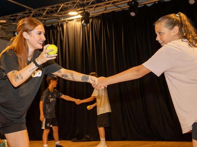 Y+ Youth Services are running an HAF Programme, sponsored by Portsmouth City Council at Portsmouth Guildhall, for kids between 11-16 with Gladiator themed activities. Pictured - Kids enjoying the activities on offer from Y+.