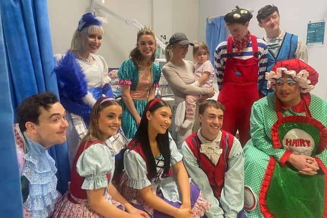 Panto cast visit children at Queen Alexandra Hospital