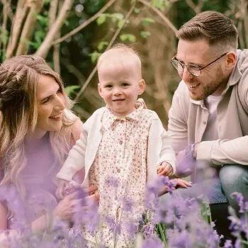 Freya with her family.