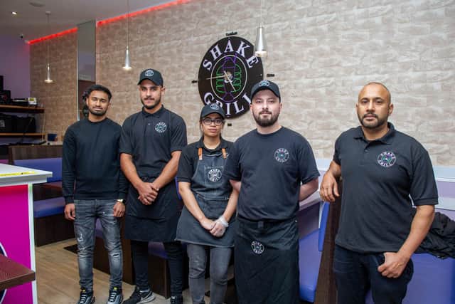 Pictured: Abu Sufian, Ionut Sau, Eity Zimi,  Cristian Gaman and manager Saif Islam. Picture: Habibur Rahman