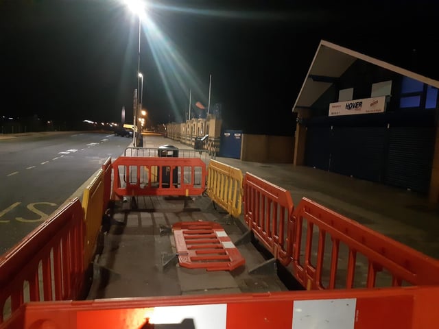 The remains of a bus shelter have been removed from the seafront by Portsmouth City Council following an incident.