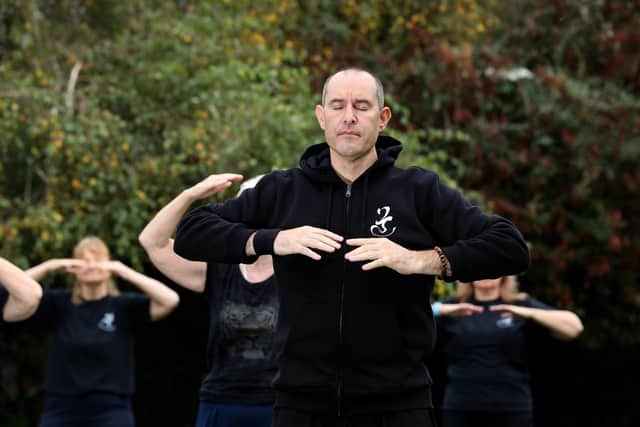 Cristian Lopez helped people during the pandemic to stay focused with methods of: Meditation, Tai Chi, Qi Gong and Dao Yin Yoga.

Pictured is Cristian teaching his group at St Margaret's Church in Southsea.

Picture: Sam Stephenson