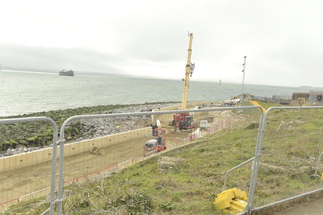 The work in front of Southsea Castle is ongoing