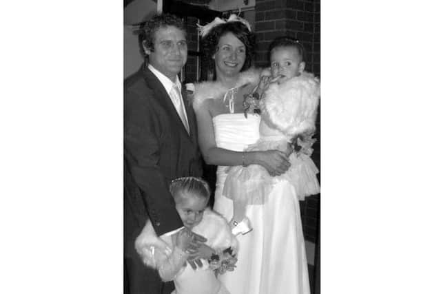 Carly and Glenn Jeffery on their wedding day in 2005.