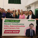 Alan Mak MP with exhibitors at his Jobs, Apprenticeships and Careers Fair