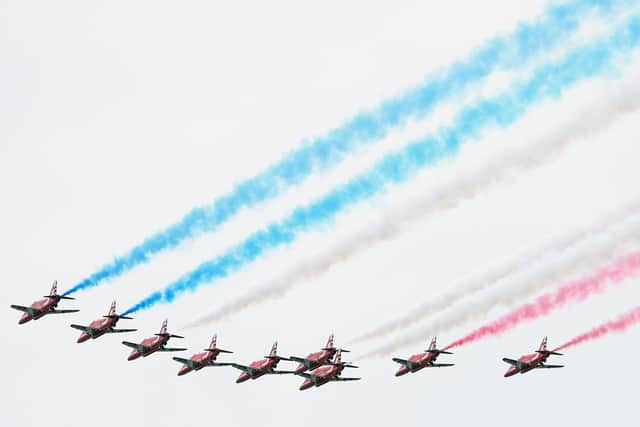 Red Arrows fly over Southsea Common in 2019. Picture: Chris Moorhouse           (050619-67)