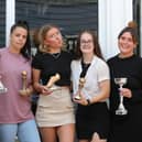 From left - Hawks' award winners Jodie Burchall, Liz Morgan, Sarah Butterworth, Ali Green and Chloe Dark. Picture by Dave Haines.