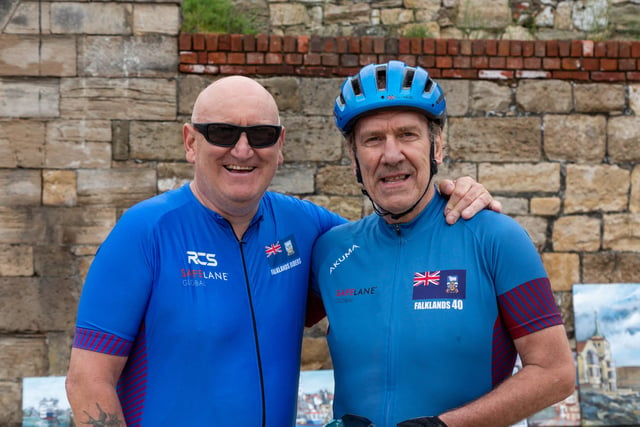 Paul Summers and Gus Hales from the Falklands 40 Cyclists.
Picture: Mike Cooter