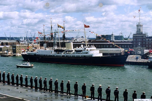 HMY Britannia in Portsmouth before she was decommissioned